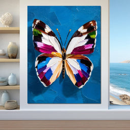 Bold Butterfly on Cobalt Sky - NicheCanvas