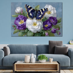 Purple Butterfly Garden Blooms - NicheCanvas