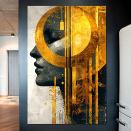 Golden Geometric Elegance - NicheCanvas