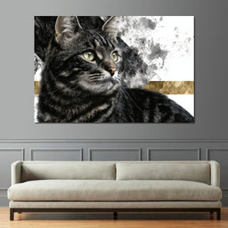 Golden Band Tabby Cat Portrait - NicheCanvas