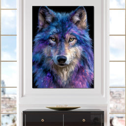 Galactic Wolf Night Watcher - NicheCanvas