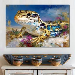 Golden Lizard Meadow Glow - NicheCanvas