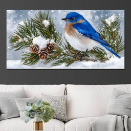 Snowy Bluebird Tranquility - NicheCanvas