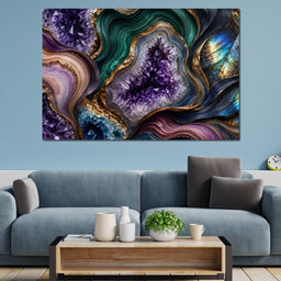 Gemstone Rivers Beneath The Moon - TooplesArt - NicheCanvas