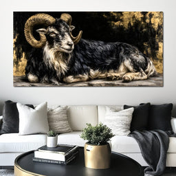 Watchful Ram of the Gilded Void - NicheCanvas