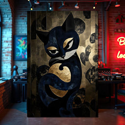 Golden Feline Enchantment - NicheCanvas