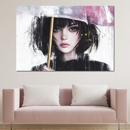 Whispering Elegance Beneath Rain - NicheCanvas