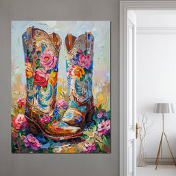 Wildflower Cowboy Boots - Neal Hackett - NicheCanvas