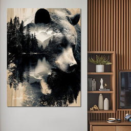 Wild Pines Bear Reflection - NicheCanvas