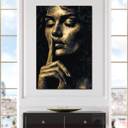 Golden Silence Portrait Muse - NicheCanvas