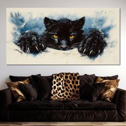 Black Feline on the Prowl - NicheCanvas
