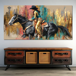 Galloping Western Gold Spirit - NicheCanvas