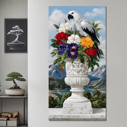 Alpine Parrot and Floral Majesty - NicheCanvas