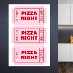 Retro Pizza Night Raffle Tickets - NicheCanvas