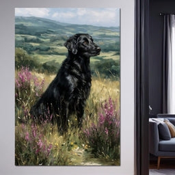 Black Labrador Meadow Sentinel - NicheCanvas