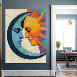 Celestial Lovers Meeting Across Time - NicheCanvas