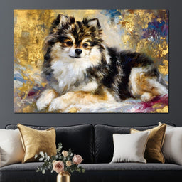 Golden Pomeranian Portrait Glow - NicheCanvas