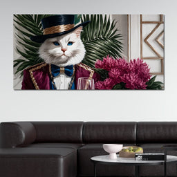 Elegant Feline in Formal Garden - NicheCanvas