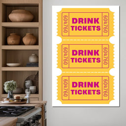 Vintage Drink Ticket Strip - NicheCanvas