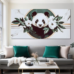 Panda Reverie Floral Embrace - NicheCanvas