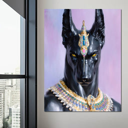 Golden Jackal Pharaoh Guardian - NicheCanvas