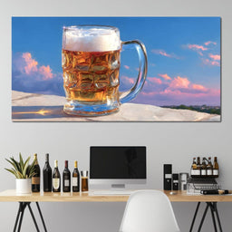 Golden Beer Reflections - NicheCanvas