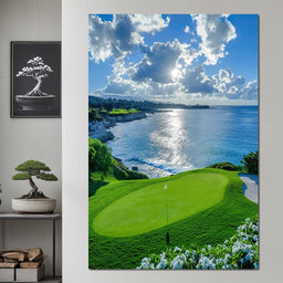 Oceanfront Green Serenity - NicheCanvas