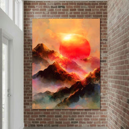 Radiant Dawn Over Ignited Peaks - NicheCanvas