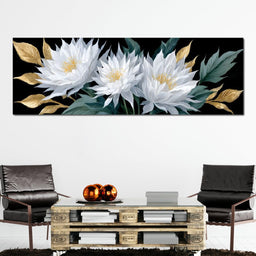 White Lotus Gold Leaf Bouquet - NicheCanvas