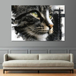 Golden Eyed Cat Portrait - NicheCanvas