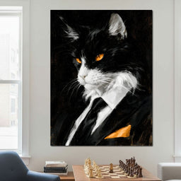 The Calculated Intent of the Feline Mogul - NicheCanvas