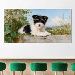 Terrier Tranquility in Bloom - NicheCanvas