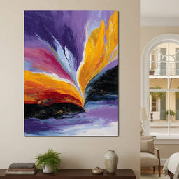 Golden Rift Over Violet Tide - NicheCanvas