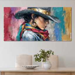 Golden Horizon Cowgirl Elegance - NicheCanvas