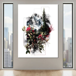 Alpine Peak Floral Montage - NicheCanvas