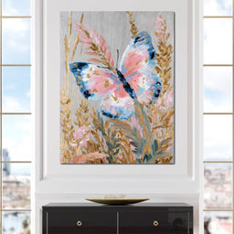 Abstract Golden Butterfly Garden - NicheCanvas