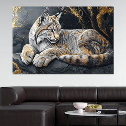 Golden Majesty Lynx Serenity - NicheCanvas