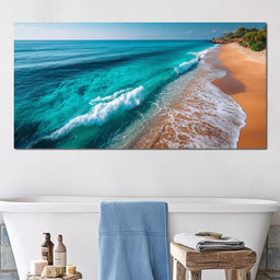Tropical Coastline Wave Wash - NicheCanvas