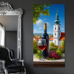 Sunlit Courtyard & Wine Cup - NicheCanvas