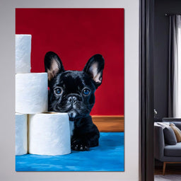 Playful Pup Paper Guardian - NicheCanvas