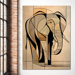Majestic Geometric Elephant - NicheCanvas