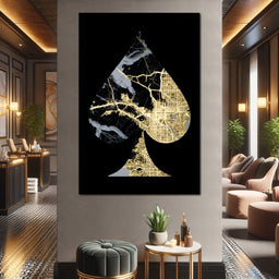 Golden Spade Deco Map - NicheCanvas