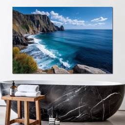 Wild Sea Cliffs Panorama - NicheCanvas