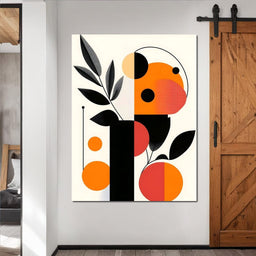 Mid Century Citrus Geometry - NicheCanvas