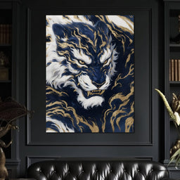 Majestic Midnight Gold Tiger - NicheCanvas