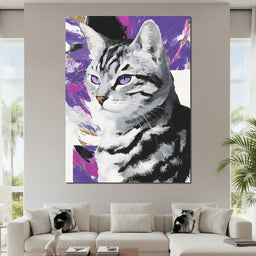 Violet Eyed Feline Muse - NicheCanvas
