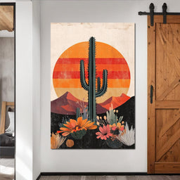 Desert Blooming Cactus Radiance - NicheCanvas