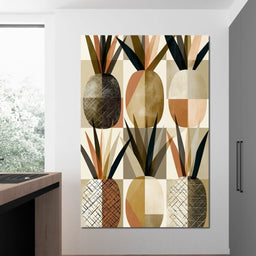 Geometric Tropical Pineapples Study - NicheCanvas