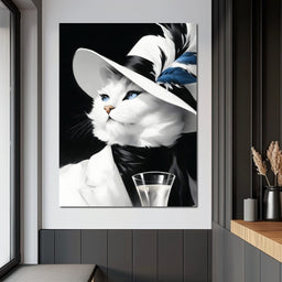 Sophisticated Feline Reverie - NicheCanvas