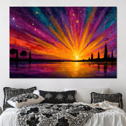 Vibrant Celestial Horizon - NicheCanvas